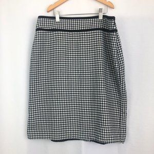 Covington Black White Houndstooth Pencil Skirt Professional Office Work Large